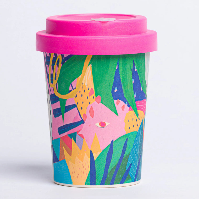 Reusable Coffee Cups - Wonderland *neon pink lid